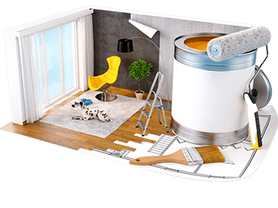 3d комната с материалами
